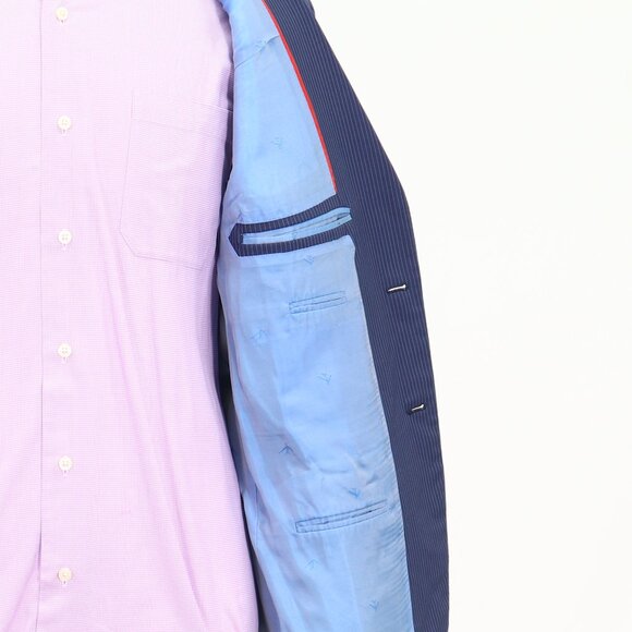 ISAIA 42S Blue Blazer Sport Coat Jacket 2-Button Stripe T457 - Picture 11 of 11